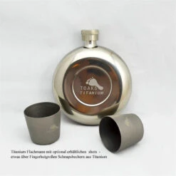 Toaks Flachmann Titanium 150 Ml -Expedition Gear FLASK 2Shots