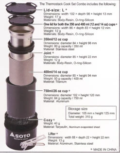 SOTO Thermostack Cook Set Combo -Expedition Gear OD TSK C 2