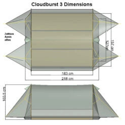 Tarptent Cloudburst 3 -Expedition Gear cb3 dimensions