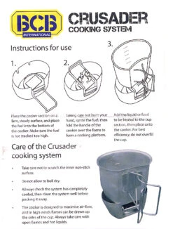 BCB Crusader Cooking System 9 BCB Crusader Cooking System -Expedition Gear crusaderstove instr